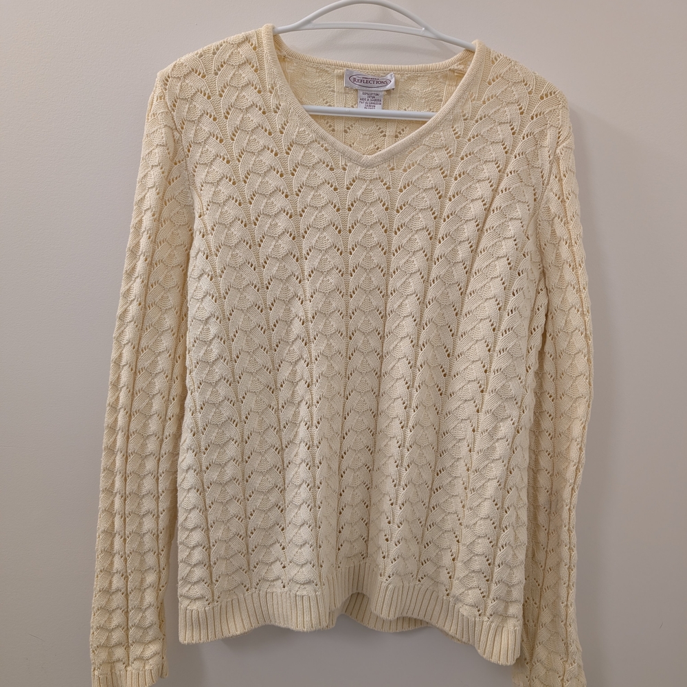 Butter Yellow Cotton Knit Spring Sweater Northern Reflections Medium